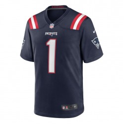 New England Patriots Mac Jones 1 Nike Navy 2021 Draft NFL Jersey
