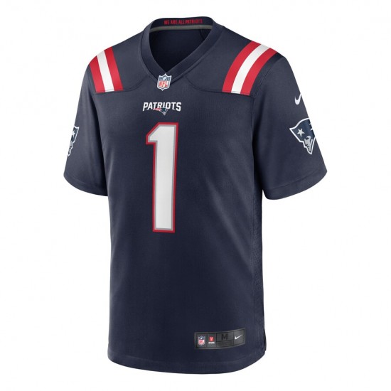 New England Patriots Mac Jones 1 Nike Navy 2021 Draft NFL Jersey