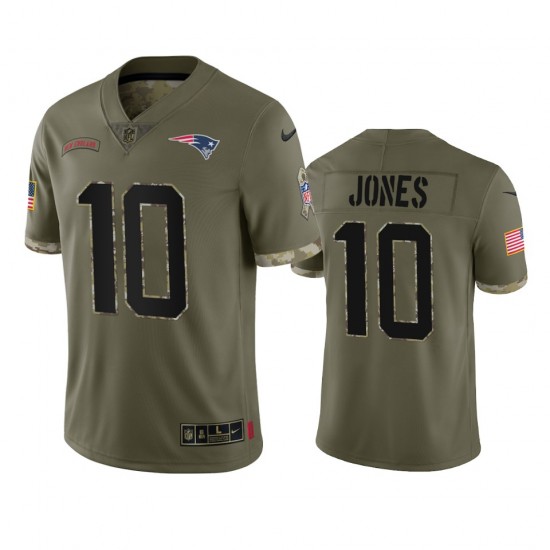 New England Patriots Mac Jones 10 Nike 2022 Salute to Service NFL Jersey