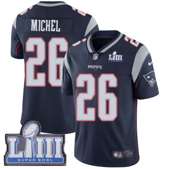 New England Patriots Sony Michel 26 Nike Blue II 2019 Super Bowl LIII NFL Jersey
