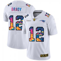 New England Patriots Tom Brady 12 Nike 2020 Multicolor White NFL Jersey New England Patriots Tom Brady 12 Nike 2020 Multicolor White NFL Jersey