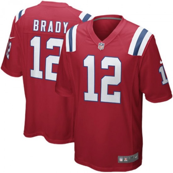 New England Patriots Tom Brady 12 Nike Red NFL Jersey