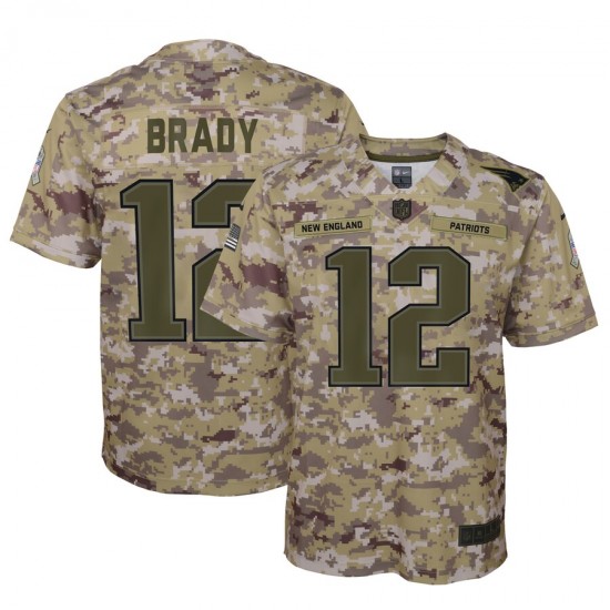 New England Patriots Tom Brady 12 Nike Salute to Service NFL Jersey