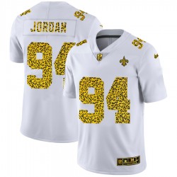 New Orleans Saints Cameron Jordan 94 Nike Flocked Leopard Print White NFL Jersey New Orleans Saints Cameron Jordan 94 Nike Flocked Leopard Print White NFL Jersey