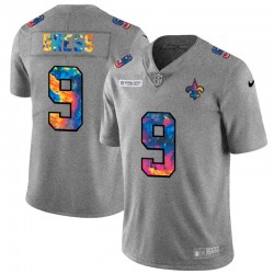 New Orleans Saints Drew Brees 9 Nike 2020 Multicolor Grey NFL Jersey