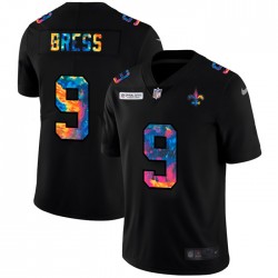 New Orleans Saints Drew Brees 9 Nike Flocked Leopard Print Black NFL Jersey