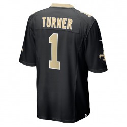 New Orleans Saints Payton Turner 1 Nike Black 2021 Draft NFL Jersey
