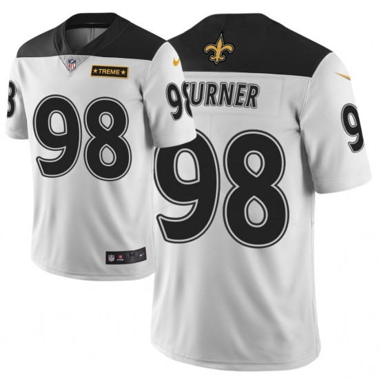 New Orleans Saints Payton Turner 98 Nike White 2021 Draft NFL Jersey