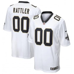 New Orleans Saints Spencer Rattler Nike White 2024 NFL Draft Game Player Jersey