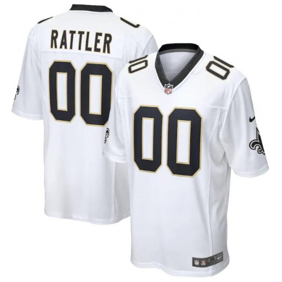 New Orleans Saints Spencer Rattler Nike White 2024 NFL Draft Game Player Jersey