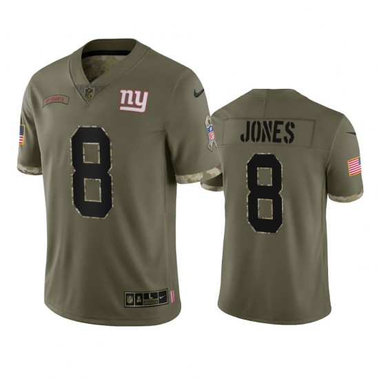 New York Giants Daniel Jones 8 Nike 2022 Salute to Service NFL Jersey