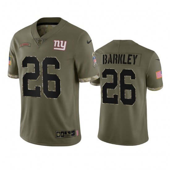 New York Giants Saquon Barkley 26 Nike 2022 Salute to Service NFL Jersey