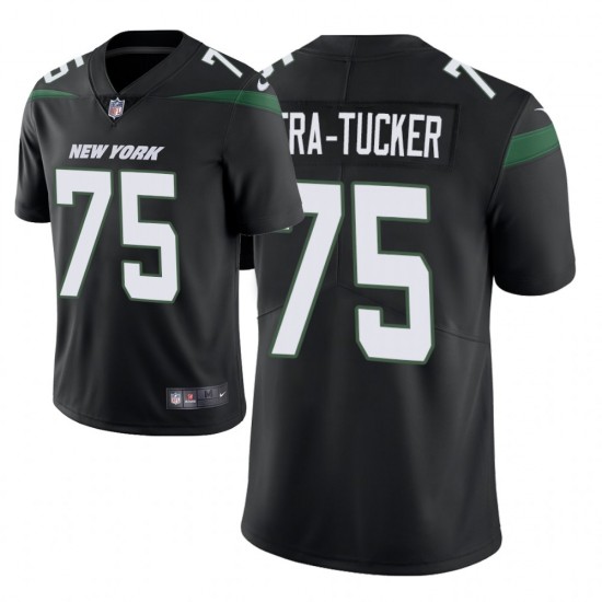 New York Jets Alijah Vera-Tucker 75 Nike Black 2021 Draft NFL Jersey