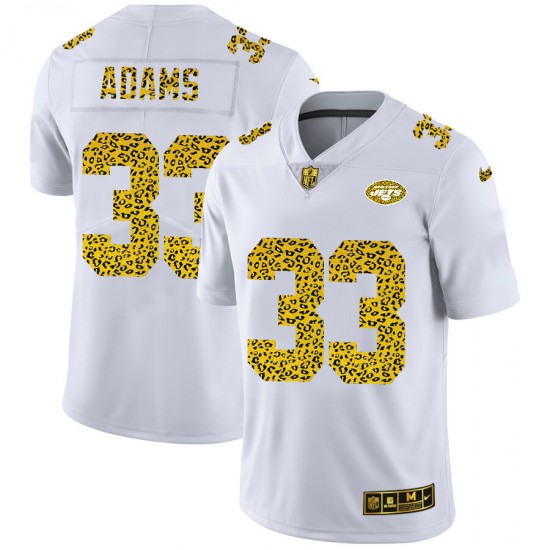 New York Jets Jamal Adams 33 Nike Flocked Leopard Print White NFL Jersey