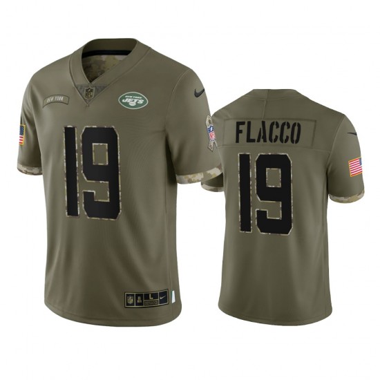 New York Jets Joe Flacco 19 Nike 2022 Salute to Service NFL Jersey