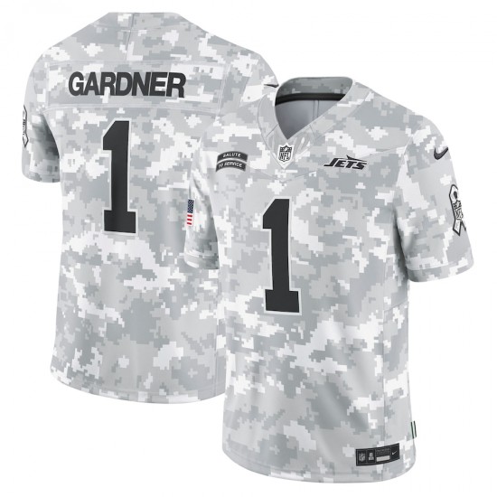 New York Jets Sauce Gardner Nike 2024 Salute to Service NFL Jersey