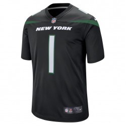 New York Jets Zach Wilson 1 Nike Black 2021 Draft NFL Jersey