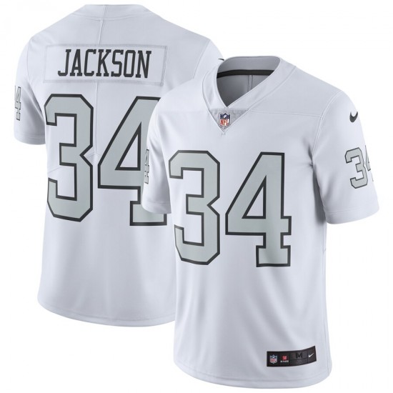 Oakland Raiders Bo Jackson 34 Nike Silver NFL Jersey