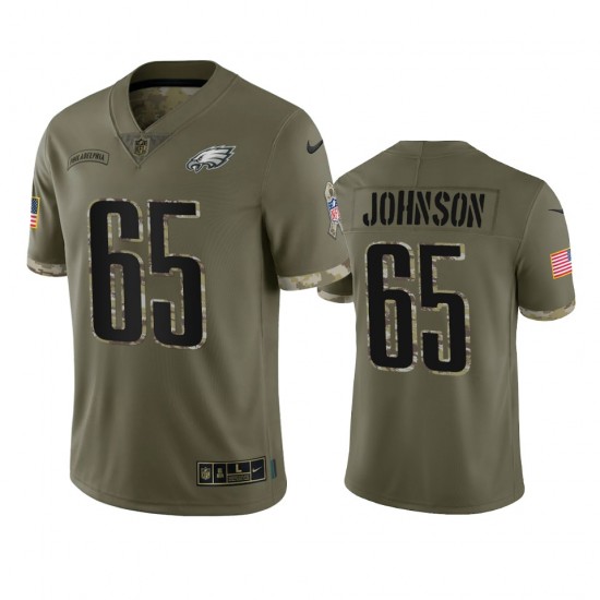 Philadelphia Eagles Lane Johnson 65 Nike 2022 Salute to Service NFL Jersey