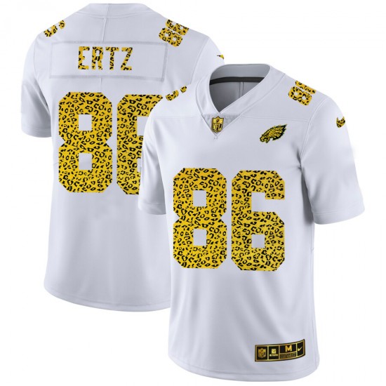 Philadelphia Eagles Zach Ertz 86 Nike Flocked Leopard Print White NFL Jersey