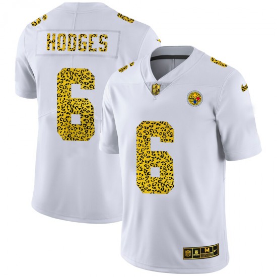 Pittsburgh Steelers Devlin Hodges 6 Nike Flocked Leopard Print White NFL Jersey