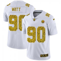 Pittsburgh Steelers T.J. Watt 90 Nike Flocked Leopard Print White NFL Jersey Pittsburgh Steelers T.J. Watt 90 Nike Flocked Leopard Print White NFL Jersey