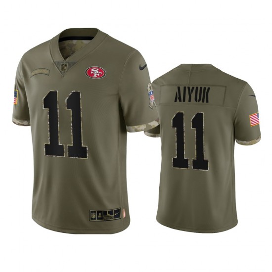 San Francisco 49ers Brandon Aiyuk 11 Nike 2022 Salute to Service NFL Jersey