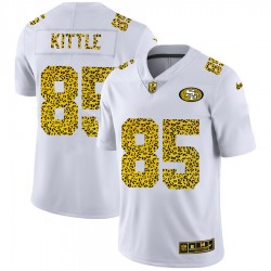 San Francisco 49ers George Kittle 85 Nike Flocked Leopard Print White NFL Jersey