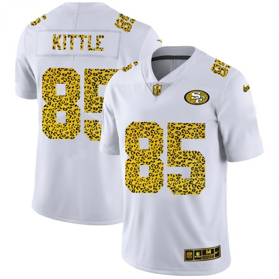 San Francisco 49ers George Kittle 85 Nike Flocked Leopard Print White NFL Jersey