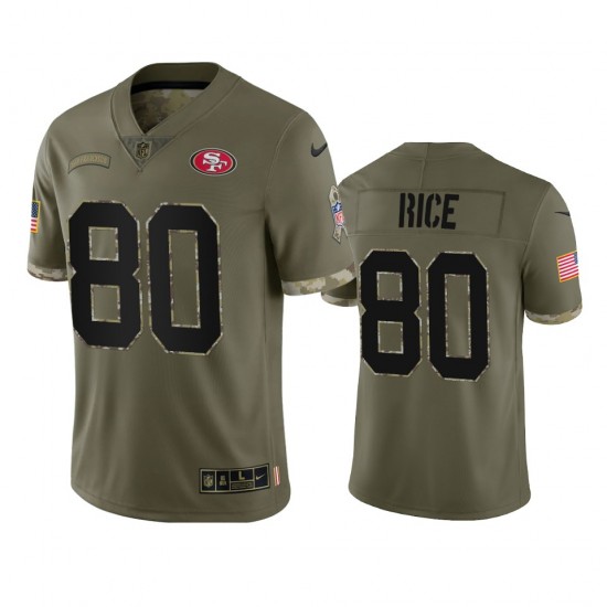 San Francisco 49ers Jerry Rice 80 Nike 2022 Salute to Service NFL Jersey