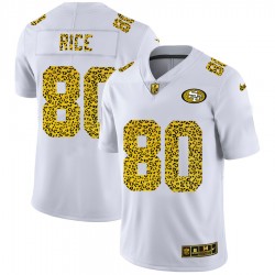 San Francisco 49ers Jerry Rice 80 Nike Flocked Leopard Print White NFL Jersey