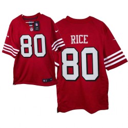 San Francisco 49ers Jerry Rice 80 Nike Red 2021 Throwback NFL Jersey