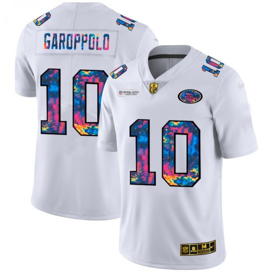 San Francisco 49ers Jimmy Garoppolo 10 Nike 2020 Multicolor White NFL Jersey