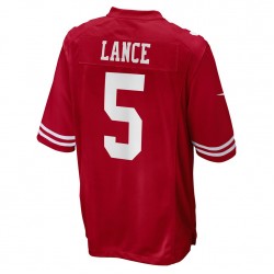 San Francisco 49ers Trey Lance 5 Nike Red 2021 Draft NFL Jersey