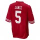San Francisco 49ers Trey Lance 5 Nike Red 2021 Draft NFL Jersey