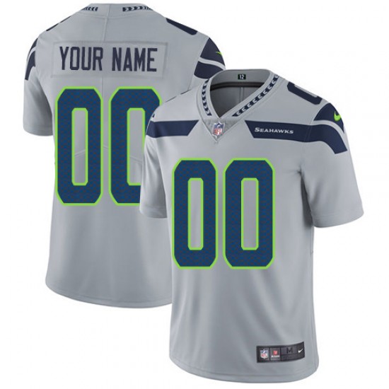 Seattle Seahawks Custom Grey NFL Jersey