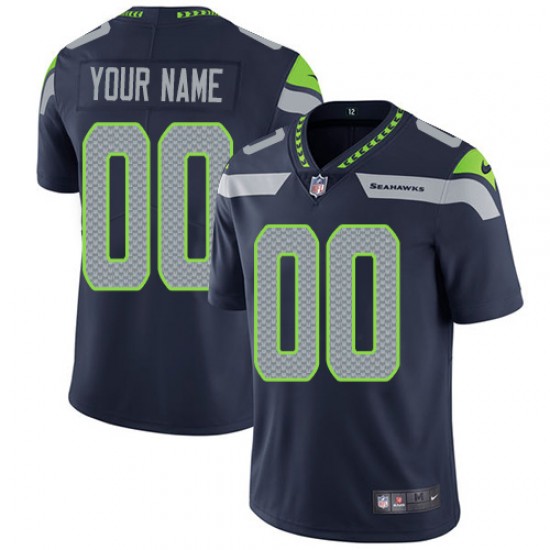Seattle Seahawks Custom Navy Blue NFL Jersey