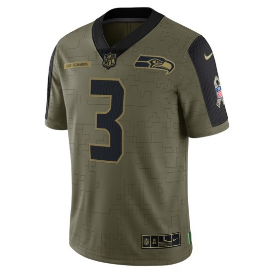 Seattle Seahawks Russell Wilson 3 Nike 2021 Salute to Service NFL Jersey