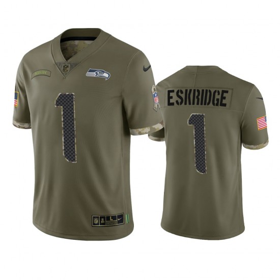 Seattle Seahawks Wayne Eskridge 1 Nike 2022 Salute to Service NFL Jersey