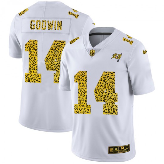 Tampa Bay Buccaneers Chris Godwin 14 Nike Flocked Leopard Print White NFL Jersey