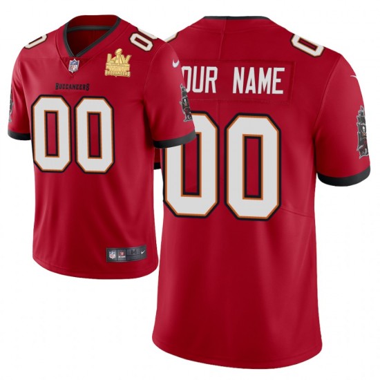 Tampa Bay Buccaneers Custom Nike Red 2021 Super Bowl LV Champions NFL Jersey
