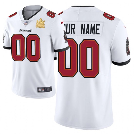 Tampa Bay Buccaneers Custom Nike White 2021 Super Bowl LV Champions NFL Jersey