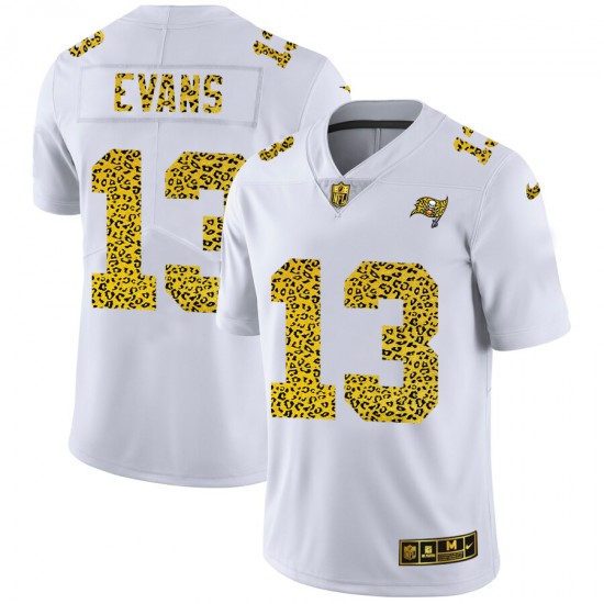 Tampa Bay Buccaneers Mike Evans 13 Nike Flocked Leopard Print White NFL Jersey