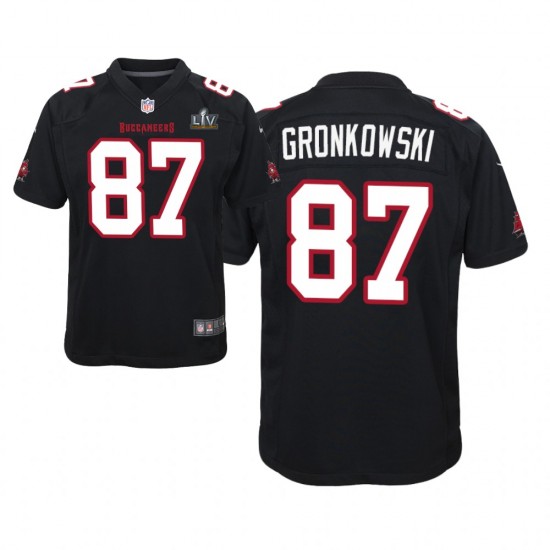 Tampa Bay Buccaneers Rob Gronkowski 87 Nike Black 2021 Super Bowl LV NFL Jersey