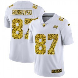 Tampa Bay Buccaneers Rob Gronkowski 87 Nike Flocked Leopard Print White NFL Jersey