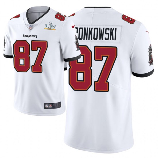 Tampa Bay Buccaneers Rob Gronkowski 87 Nike White 2021 Super Bowl LV NFL Jersey