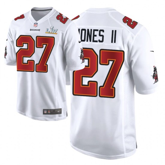 Tampa Bay Buccaneers Ronald Jones II 27 Nike White 2021 Super Bowl LV NFL Jersey