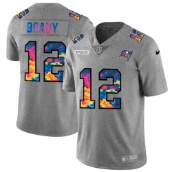 Tampa Bay Buccaneers Tom Brady 12 Nike 2020 Multicolor Grey NFL Jersey