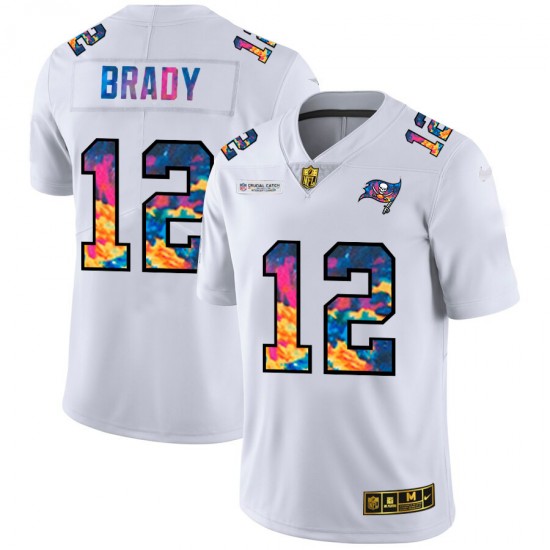 Tampa Bay Buccaneers Tom Brady 12 Nike 2020 Multicolor White NFL Jersey