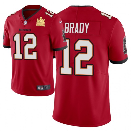 Tampa Bay Buccaneers Tom Brady 12 Nike Red 2021 Super Bowl LV Champions NFL Jersey